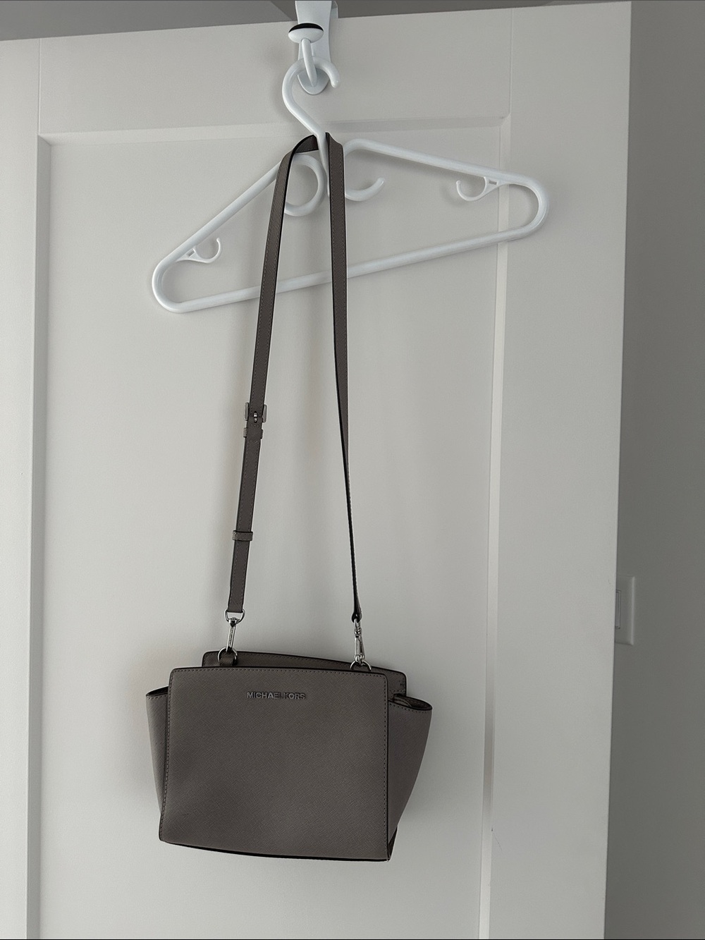 Michael Kors Taupe Saffiano Leather Crossbody Bag